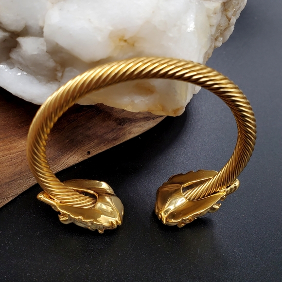 Premium Hypoallergenic Jewelry 14K Gold plated Bracelet Lion Tiger Leo - Picture 6 of 11